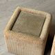 Pair of bedside tables, beige corduroy & glass