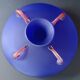 Murano indigo blue blown glass amphora shaped vase 1980