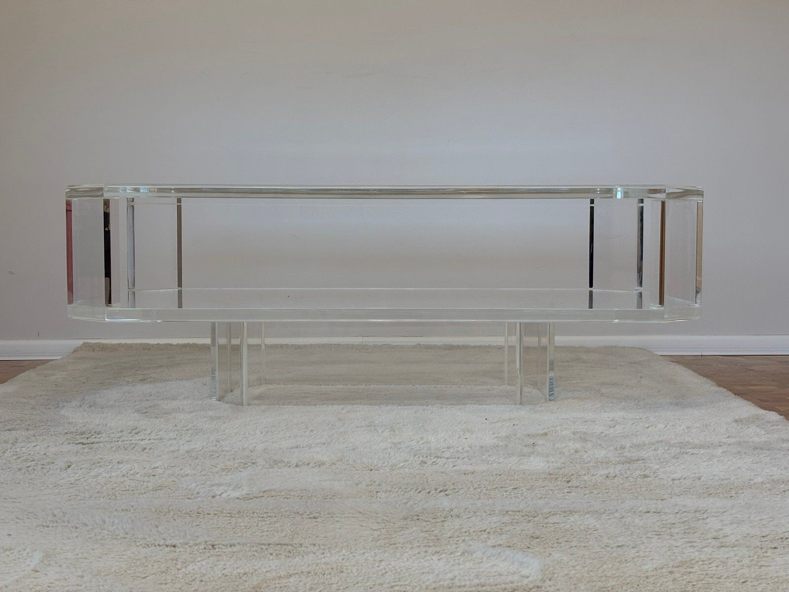 Table basse en verre acrylique transparent