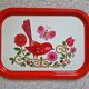 Vintage rectangular metal tray Préfontaines by Edery