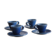 4 cups and saucers midnight blue workshop Vallauris