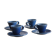 4 cups and saucers midnight blue workshop Vallauris