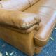 Large 6-seater corner sofa in cognac brown genuine leather