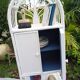 White rattan shelf