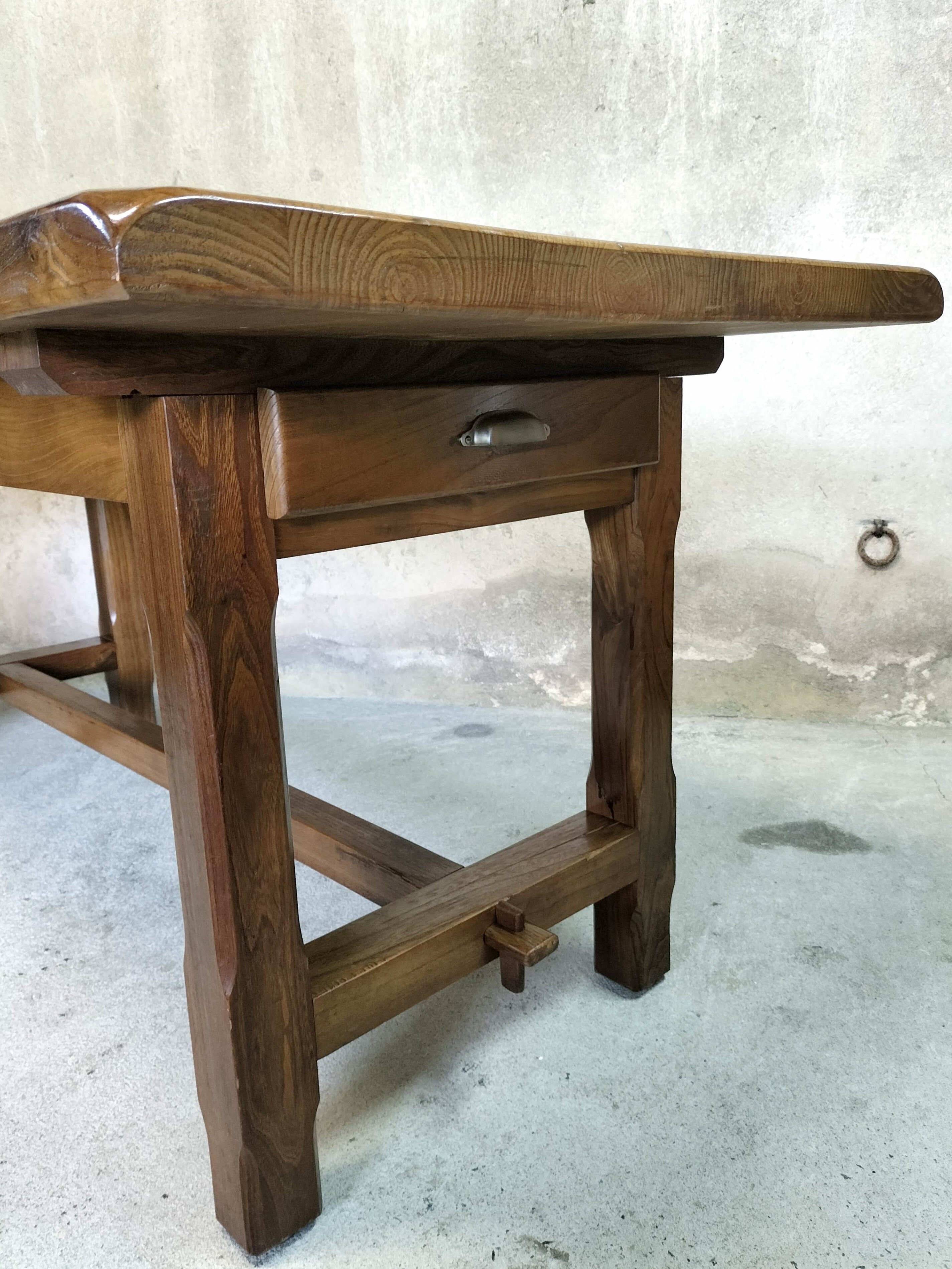 Solid wood farmhouse table