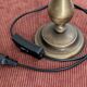 Vintage brass lamp. Black lampshade.