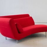 Ligne Roset “Yang” Sofa, in Red Kvadrat “Divina” Fabric, 4 sections