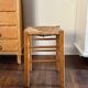 Wooden and straw stool