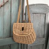 Wicker fishing basket