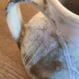 Old bulbous jug pottery vase glazed grey-blue stoneware vintage