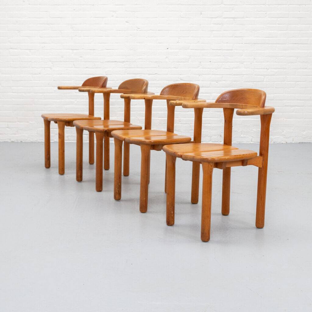 Set of 4 Alder Wood Opus Dining Chairs by Team 7 Austria