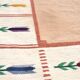 Vintage swedish flat weave Röllakan floral rug 1960s handmade, wool