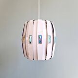 Scandinavian pendant light in metal and prismatic glass, Werner Schou, 1960-70