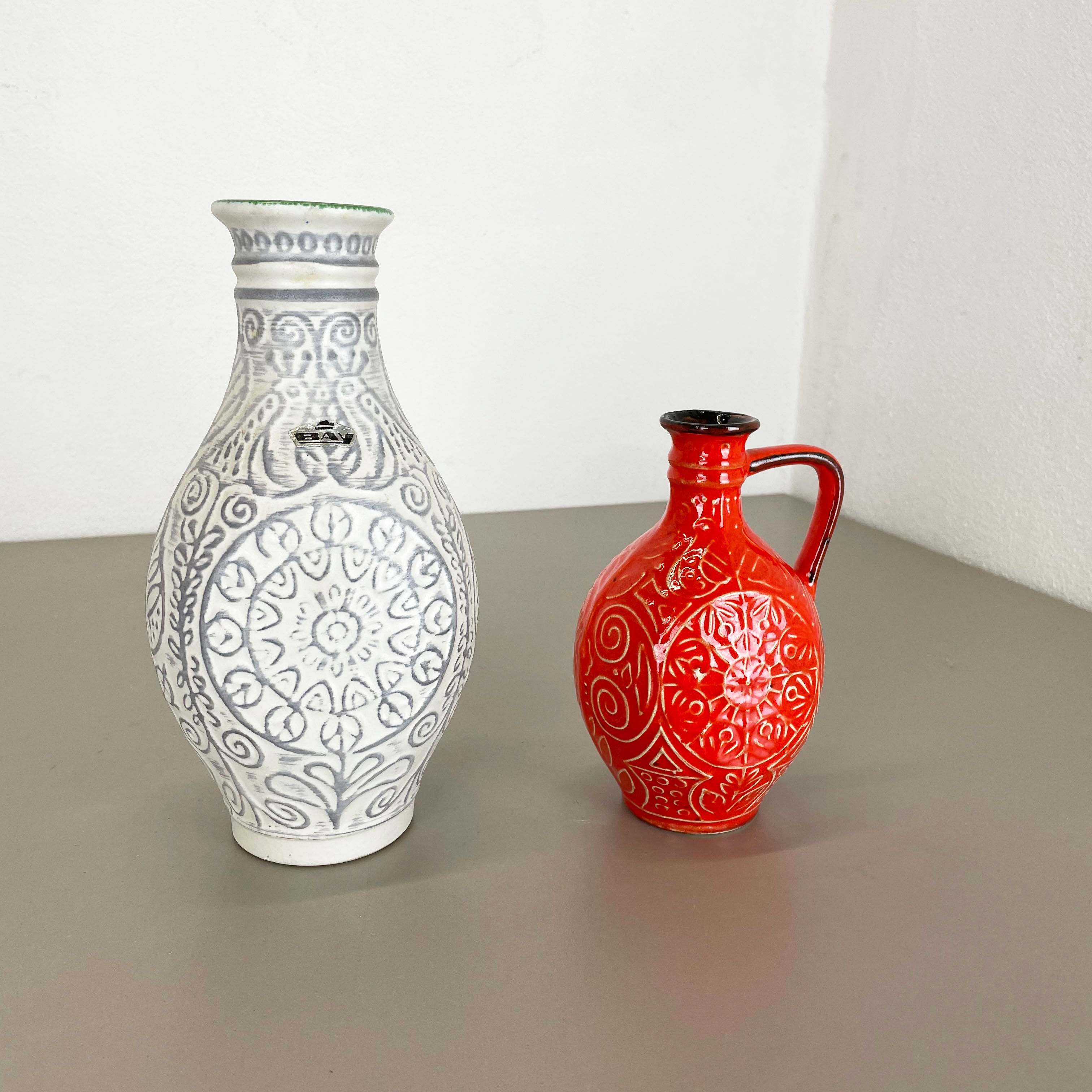 Set of 2 fat lava pottery vase made Bay Ceramics, Germany