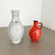 Set of 2 fat lava pottery vase made Bay Ceramics, Germany