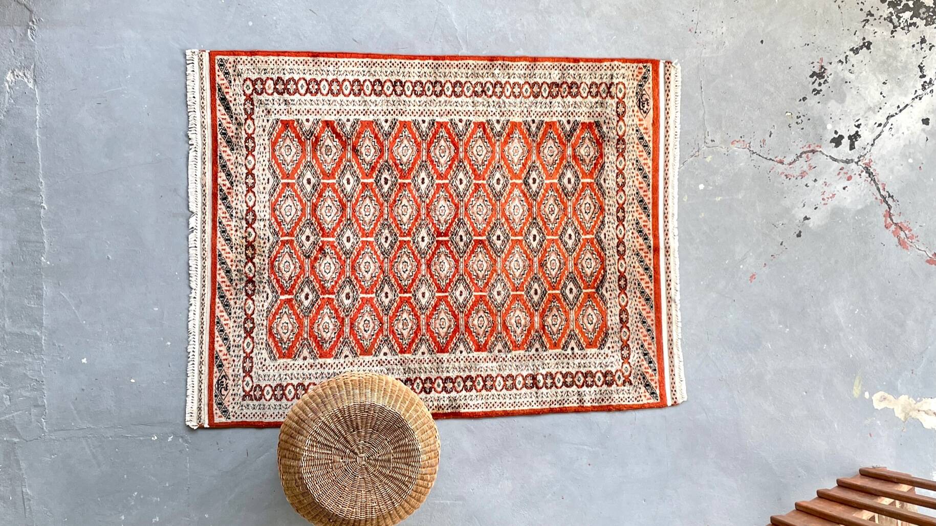 Vintage Red-Orange Persian Rug 172cm x 126cm