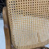 Rocking chair Thonet en bois courbé et cannage