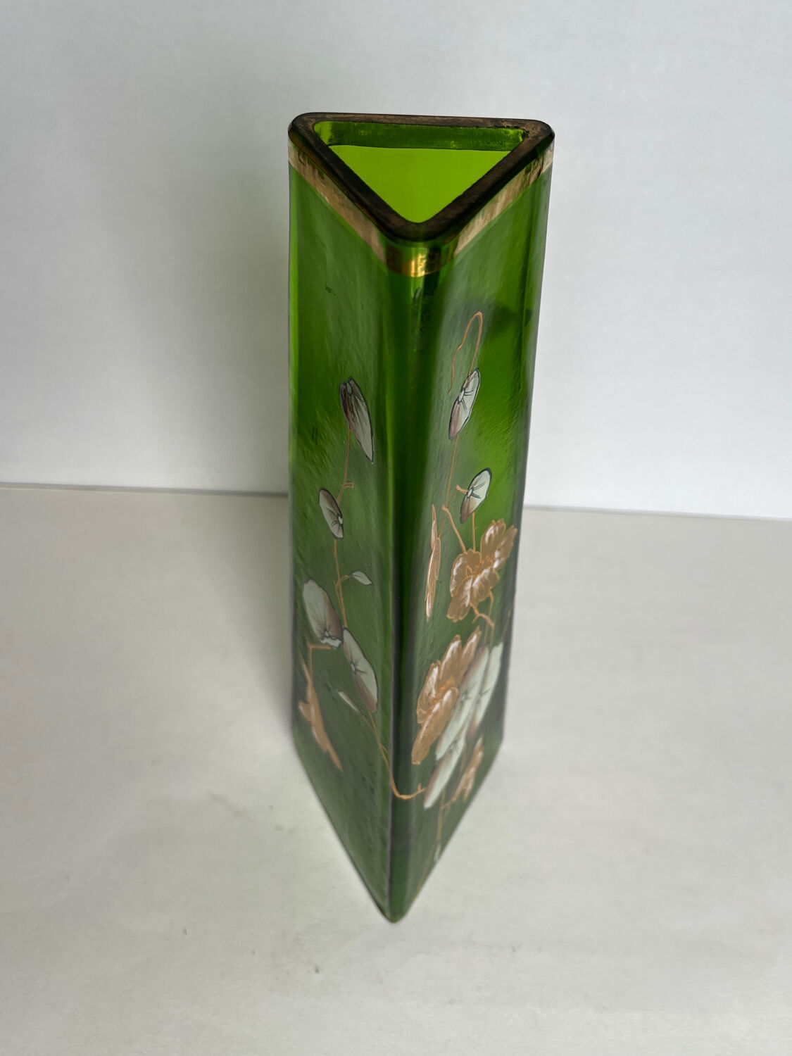 Art Nouveau vase in painted glass