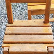 Set of 4 70s brutalist oak chairs