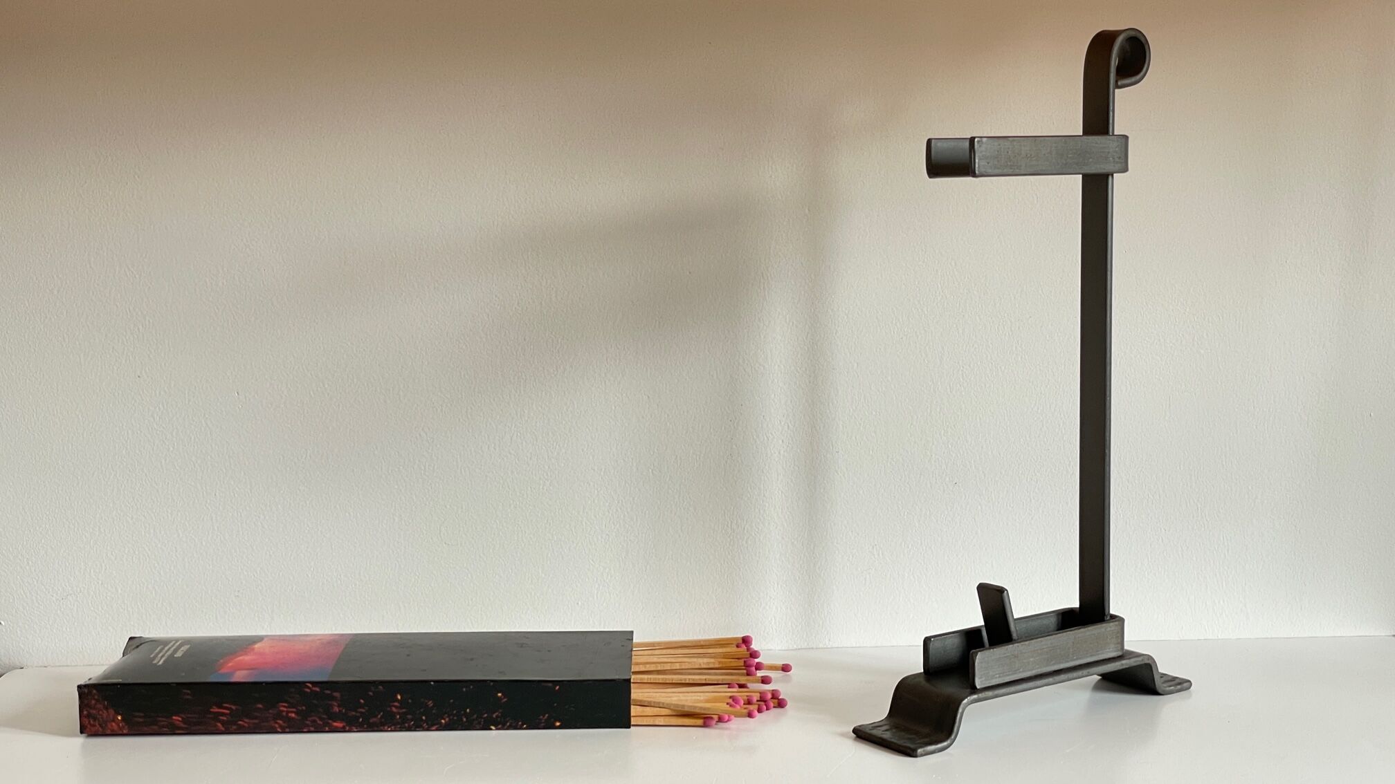 Brutalist Match Holder Steel Chimneys VINTAGE