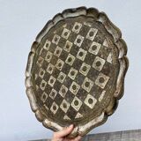 Round Florentine wooden tray