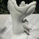 Small White and Gold Porcelain Wedding Vase decorated with Clovers H 16 cm