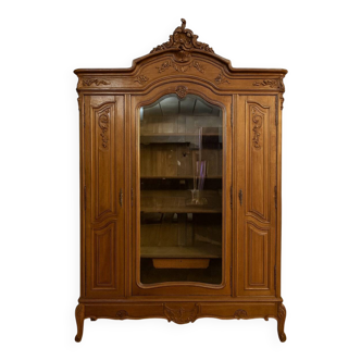 Louis XV rococo style library in carved walnut