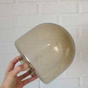1 blown smoked glass pendant light / copper bar lamp / mid-century modern 1970s