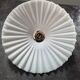 Old hanging lamp in white pleated/draped opaline Art Deco 1930 Ø 24.5 cm