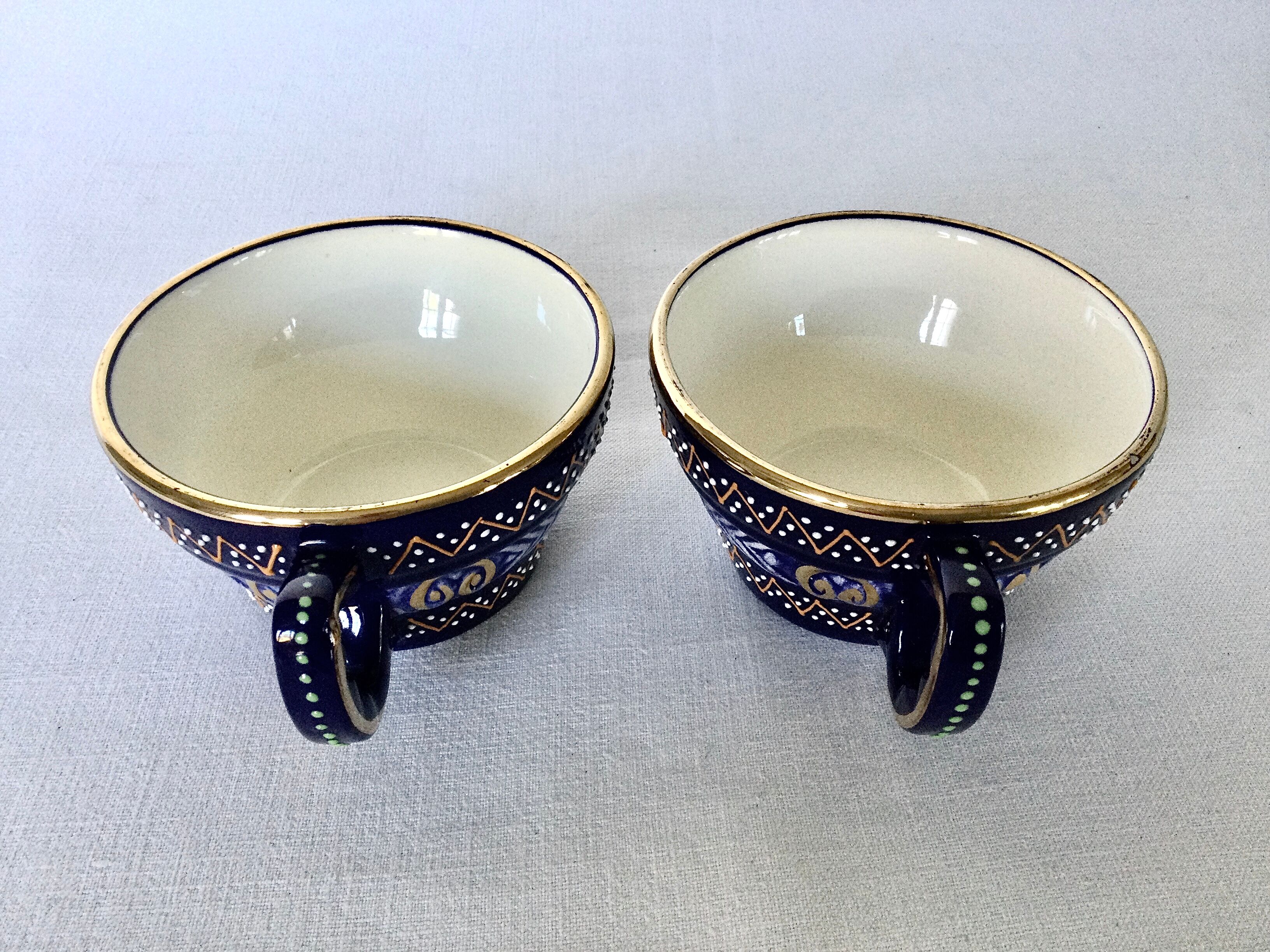 HB Quimper earthenware lunch pair