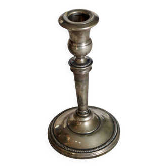 Antique silver-plated candlestick – Beaded decoration