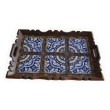 Blue azulejos tray