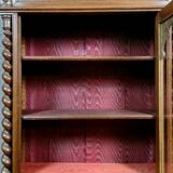Louis XIII style hunting lodge display cabinet in oak circa 1850