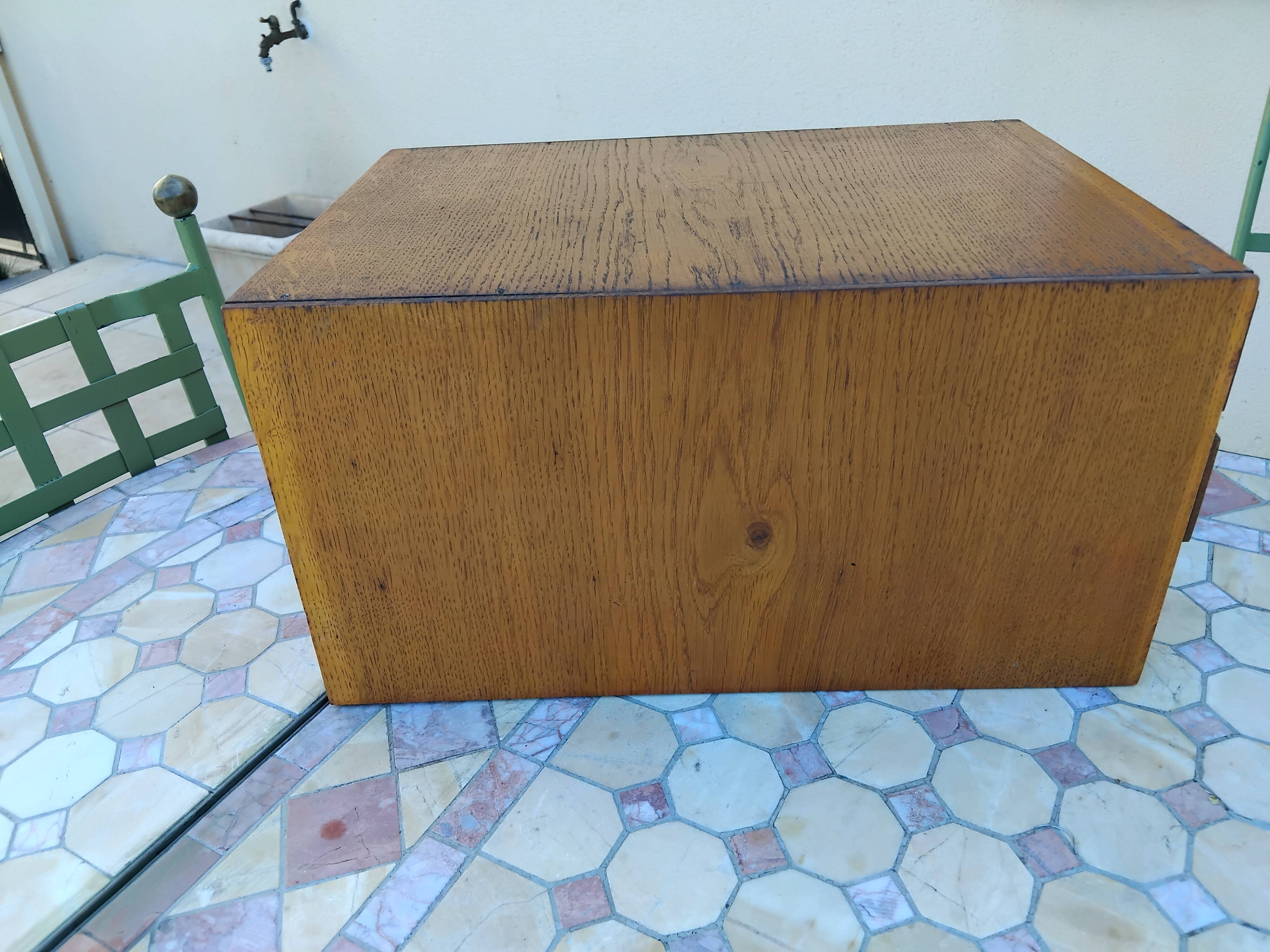 Petit meuble de métier bureau tiroirs vintage bois