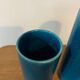 Paire de vases céramique turquoise style Lachenal