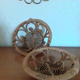 Duo of rattan baskets