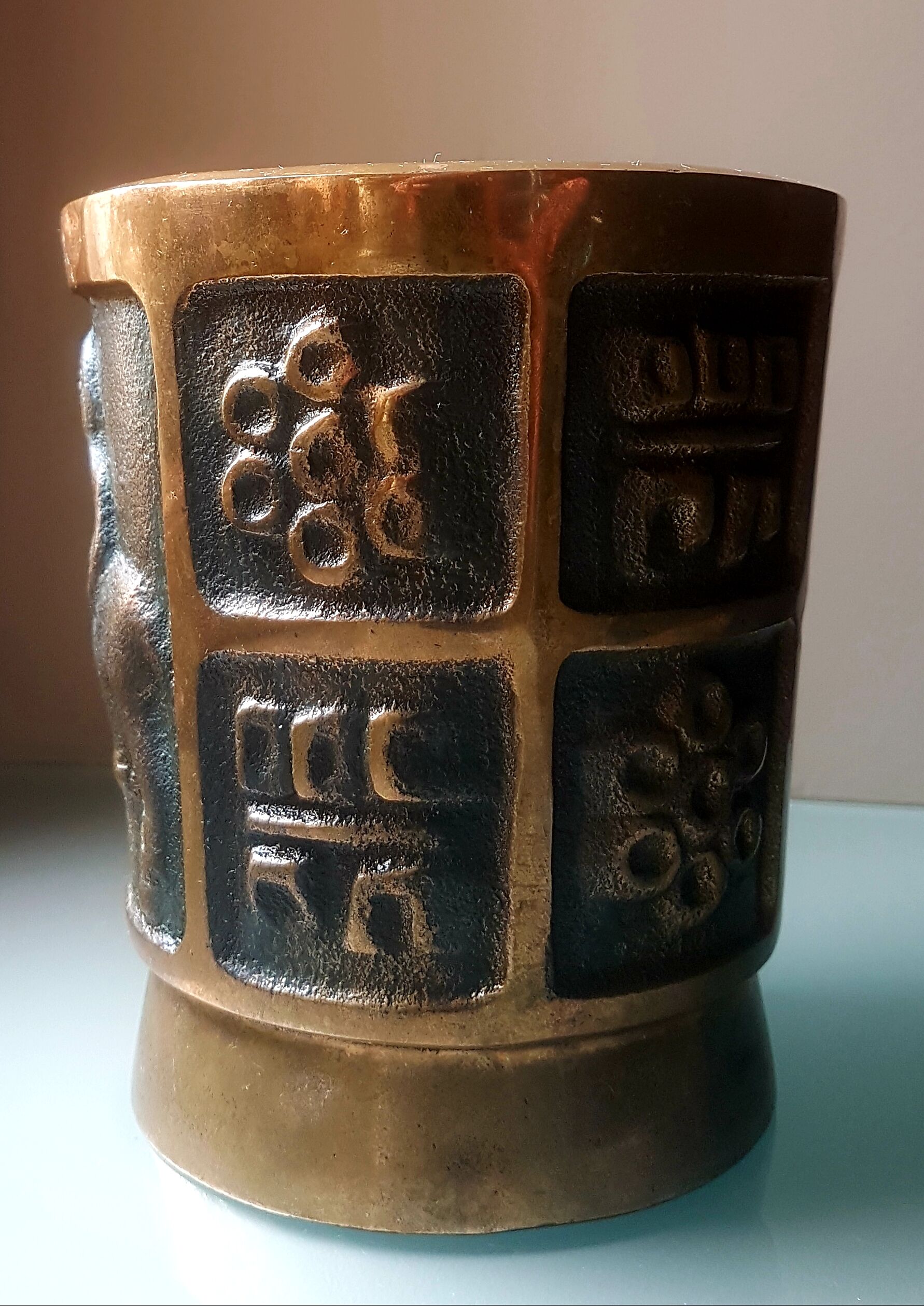 Bronze vase signed 60s