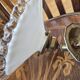 Antique wall light in lace opaline and brass.