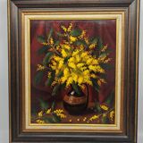 Still life with bouquet of mimosa by Florent Sichet