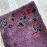 Chinese Art Deco handmade antique carpet 67cm x 124cm) 1920s