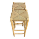 Lot de 2 tabourets en bois – assise paillée