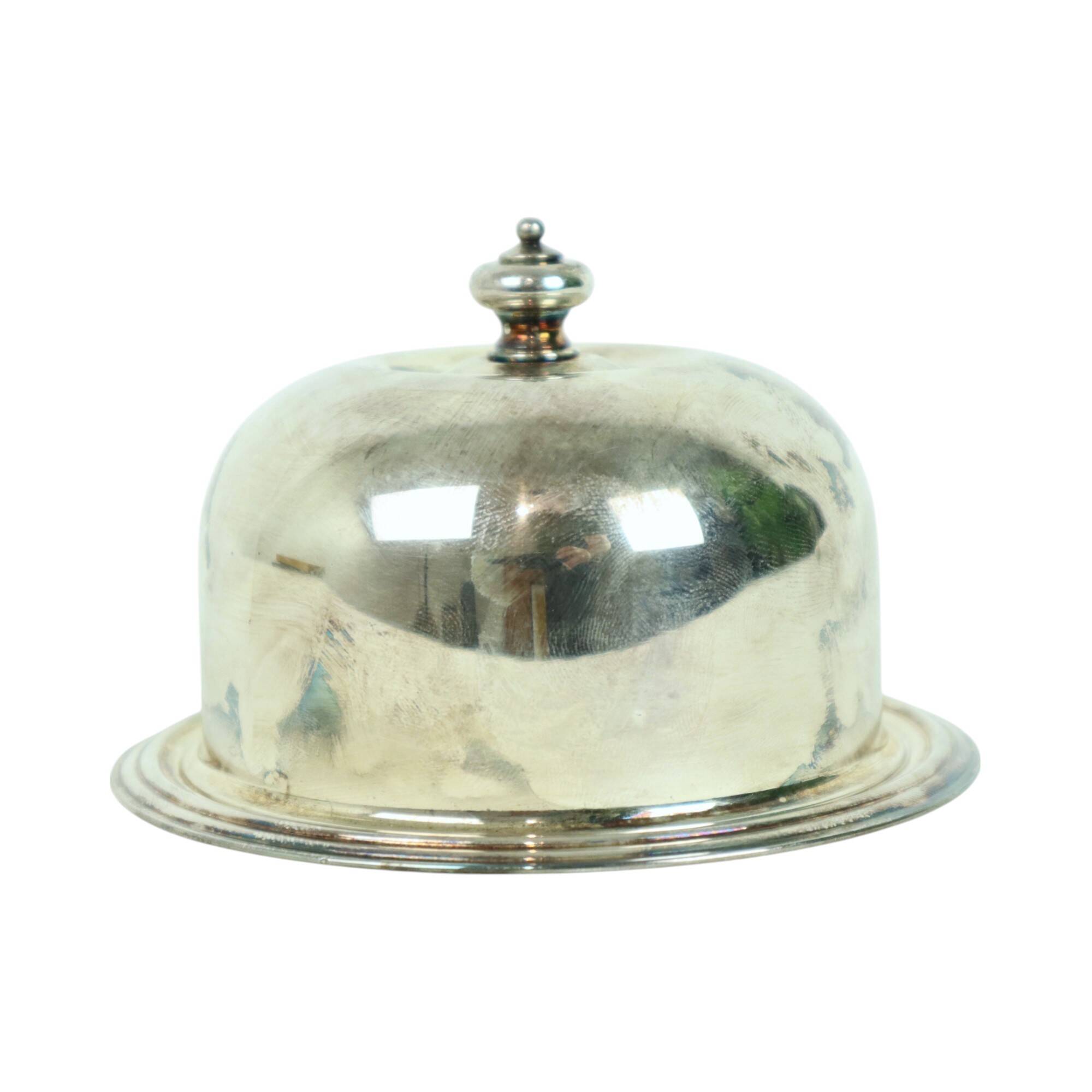 Silver Plated Butter Bowl Caviar Holder Maestri Italy Crystal
