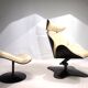 Stokke Varier Tok leather armchair with ottoman by Toshiyuki Kita, 1990