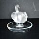 Lalique ring dish bird swan in frosted crystal and signed