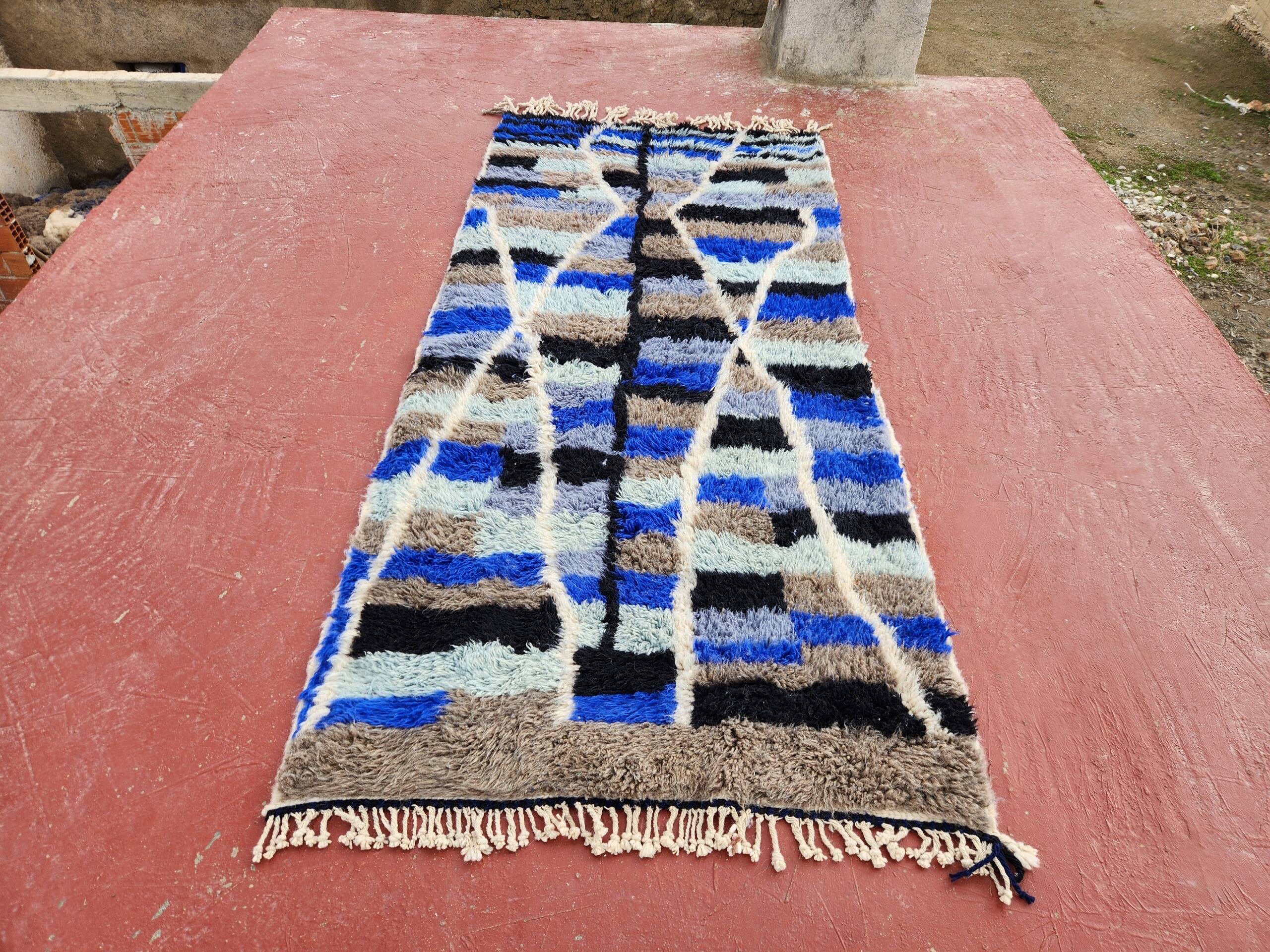 Beni Ouarain rug 300x130 cm – Handmade piece in thick wool,