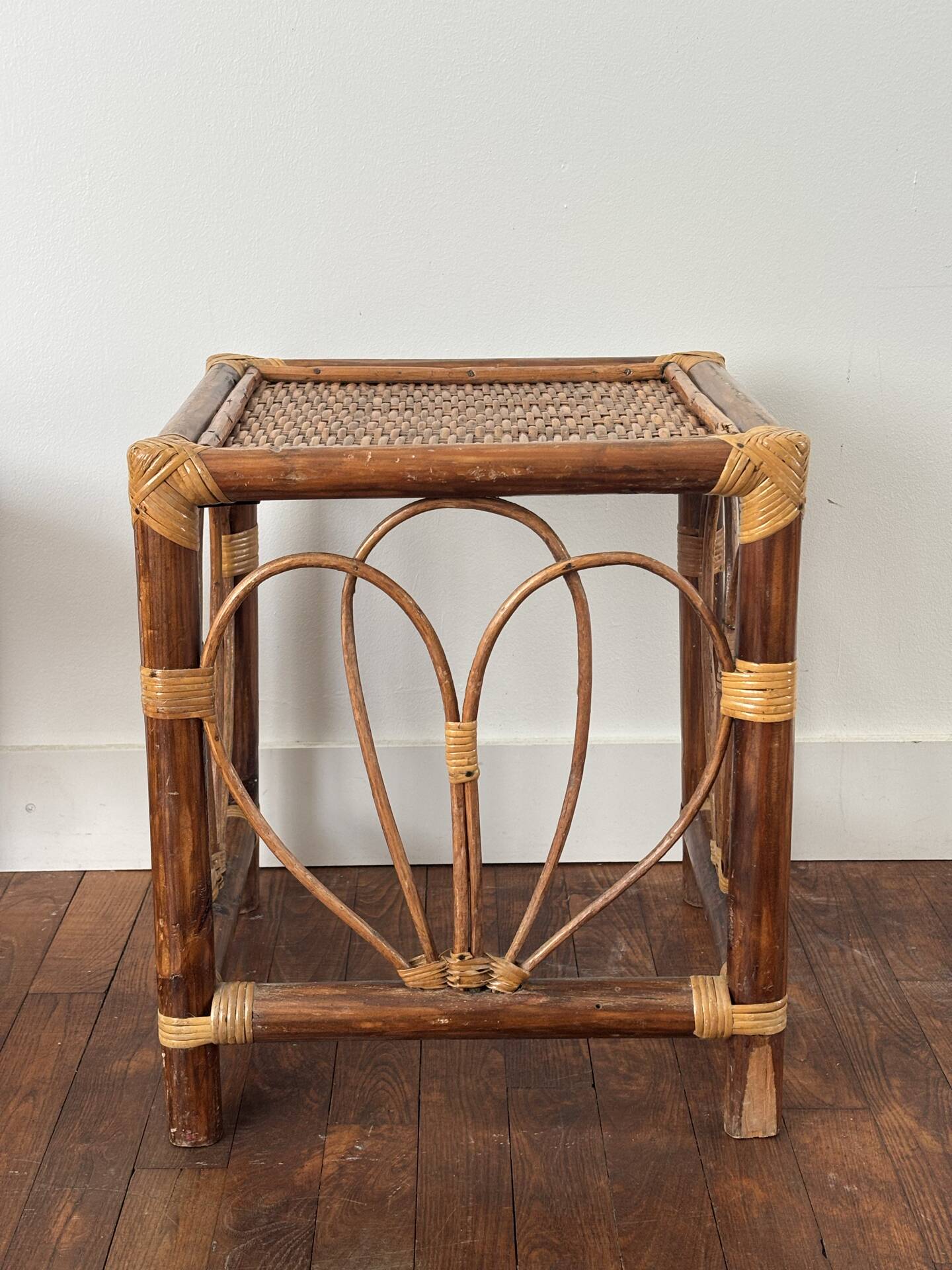 Rattan side table