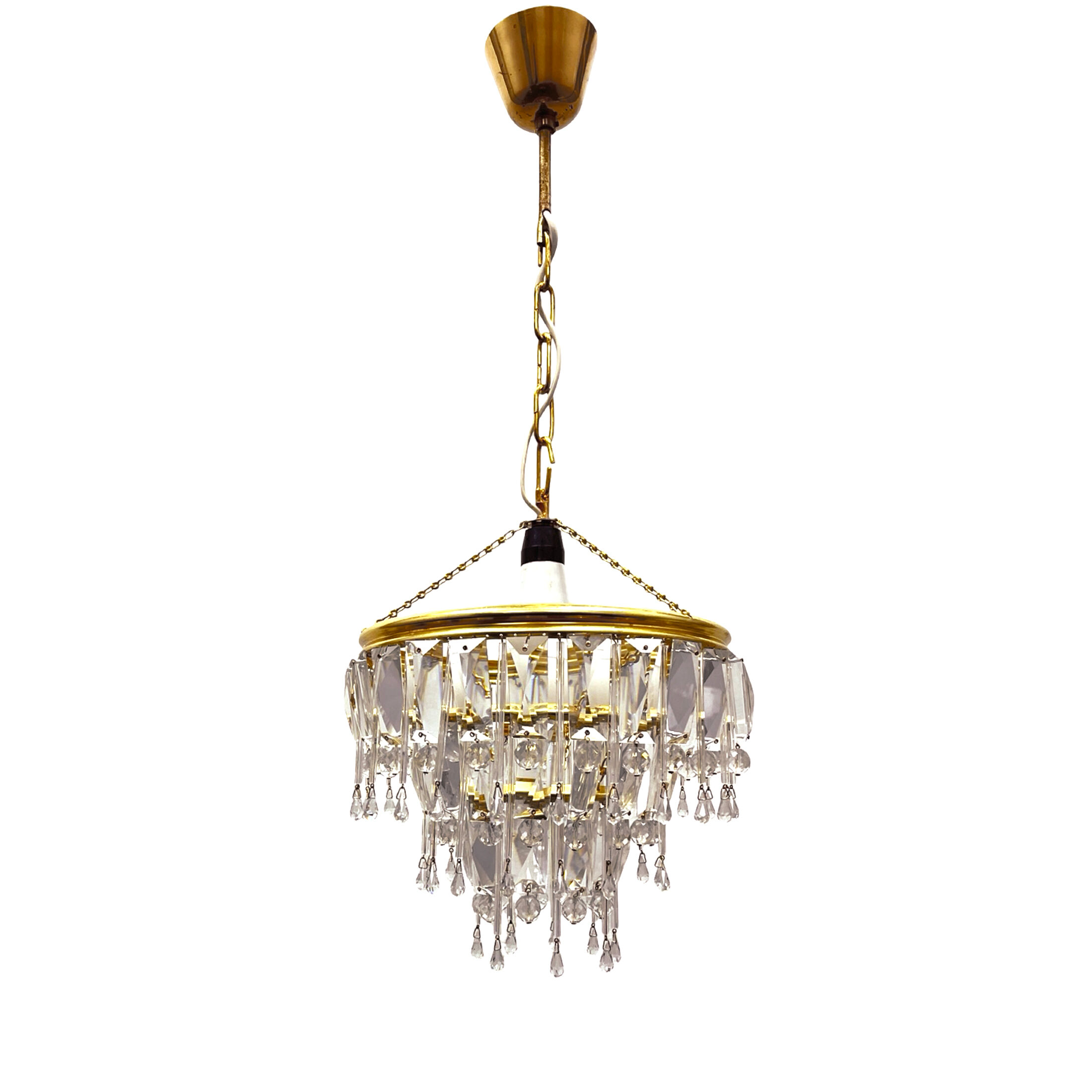 Vintage crystal chandelier Lustry Kamenický Šenov, Czechoslovakia 1970s