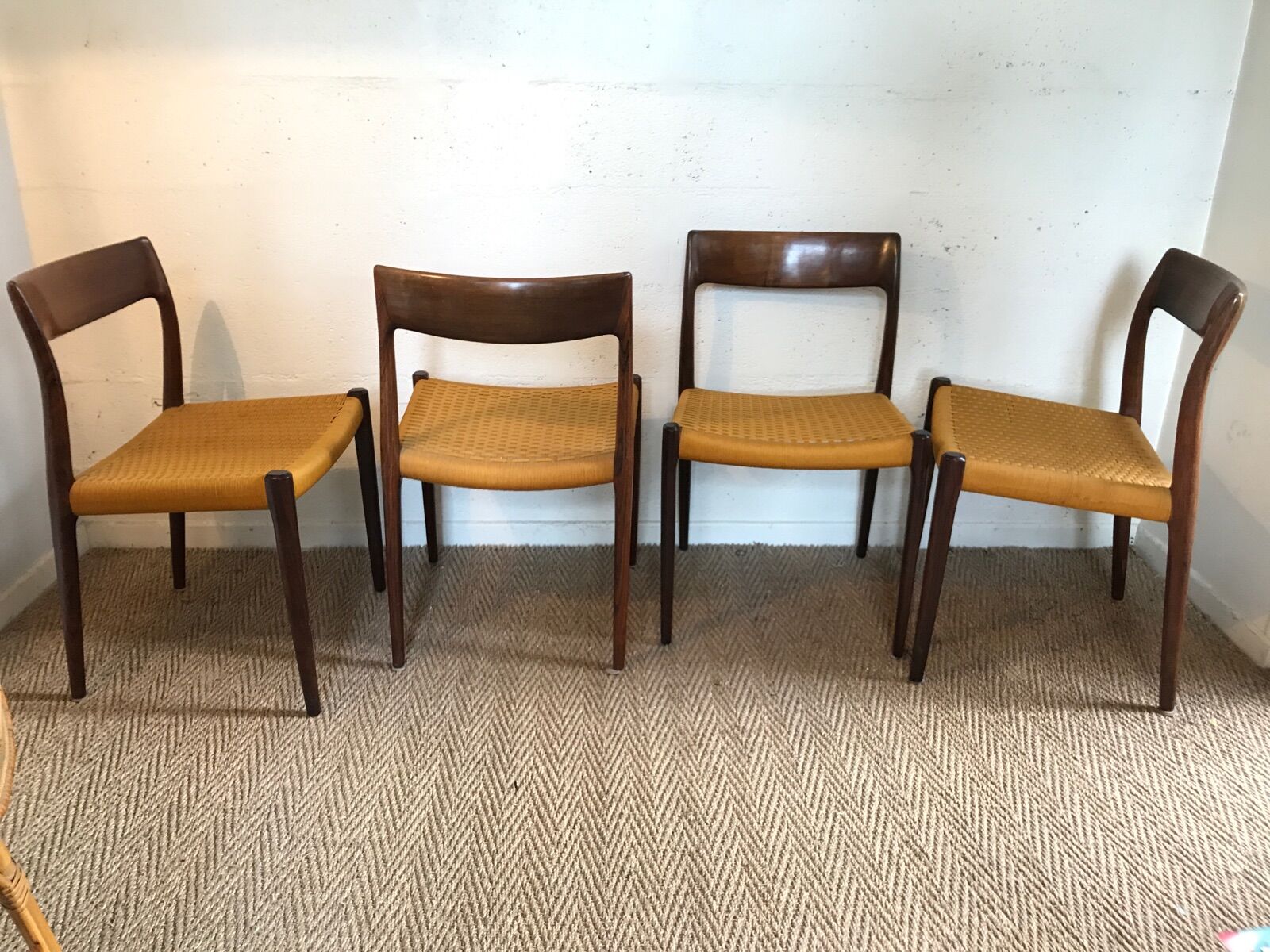 Set of four chairs Möller 77 rope