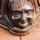 Twisted foot lamp carved in oak