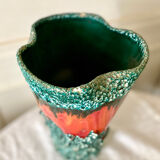 Large Fat Lava Vallauris Sea Foam Vase